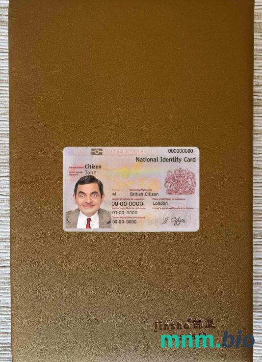 Wielka Brytania ID (karta tożsamości) fotowygląd szablon PSD